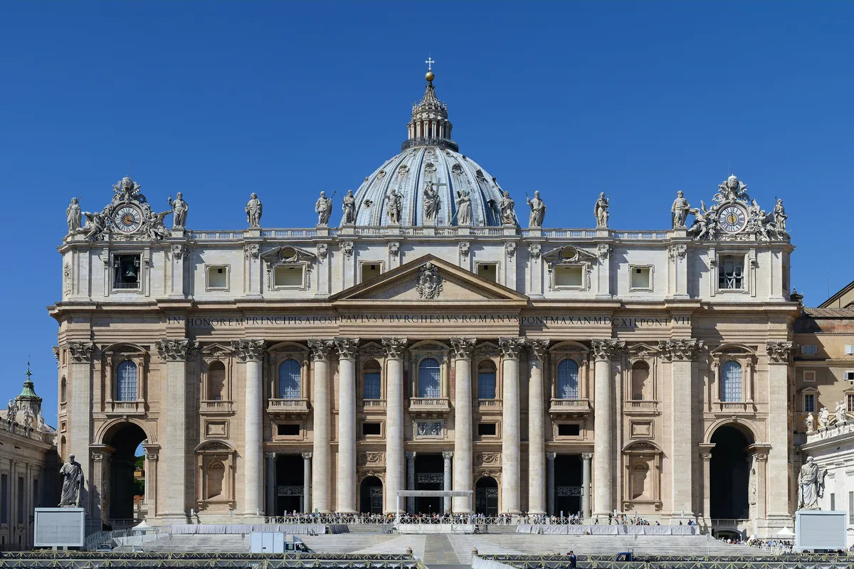 St Peter's Basilica and its square in Vatican City