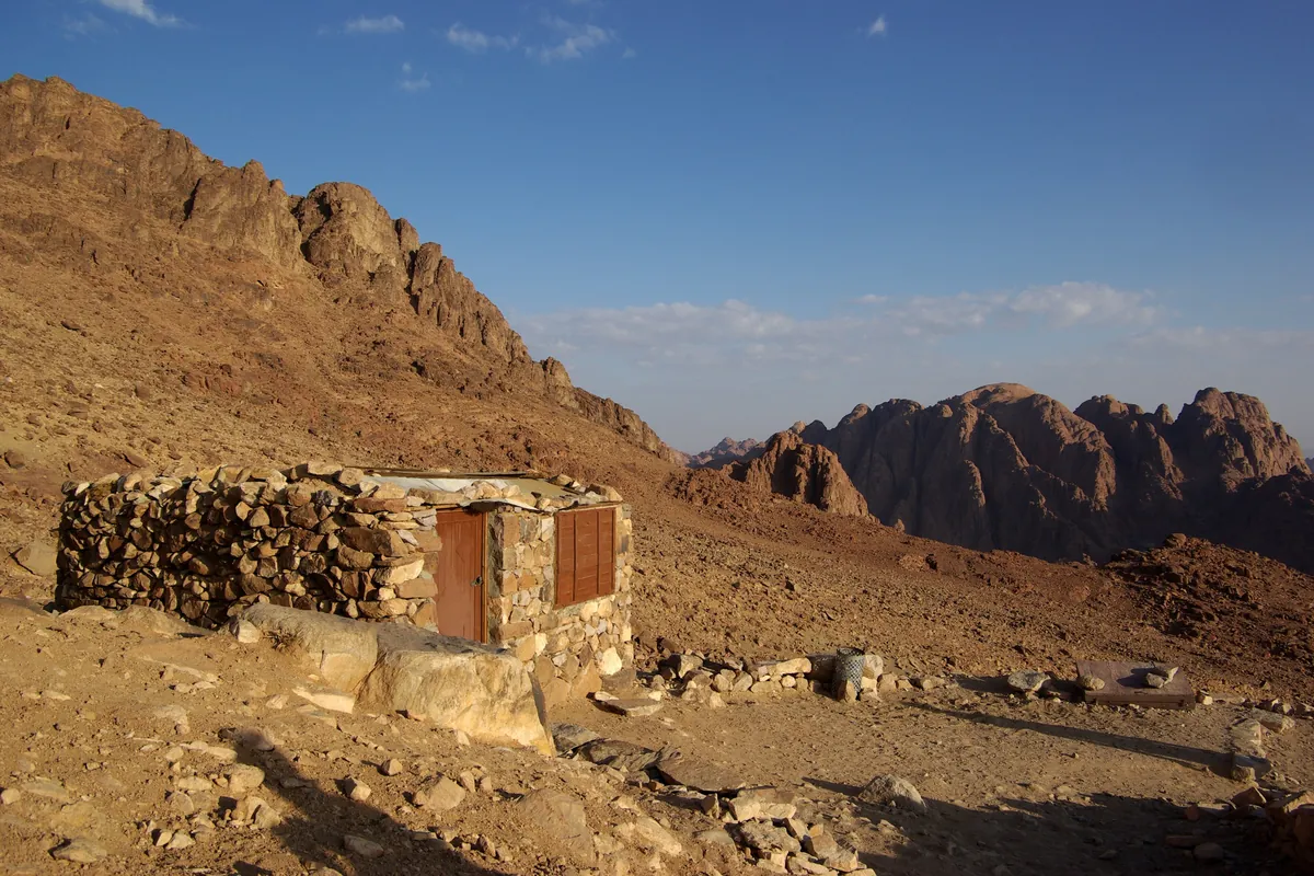 Rugged granite mountains of Sinai near Mount Sinai